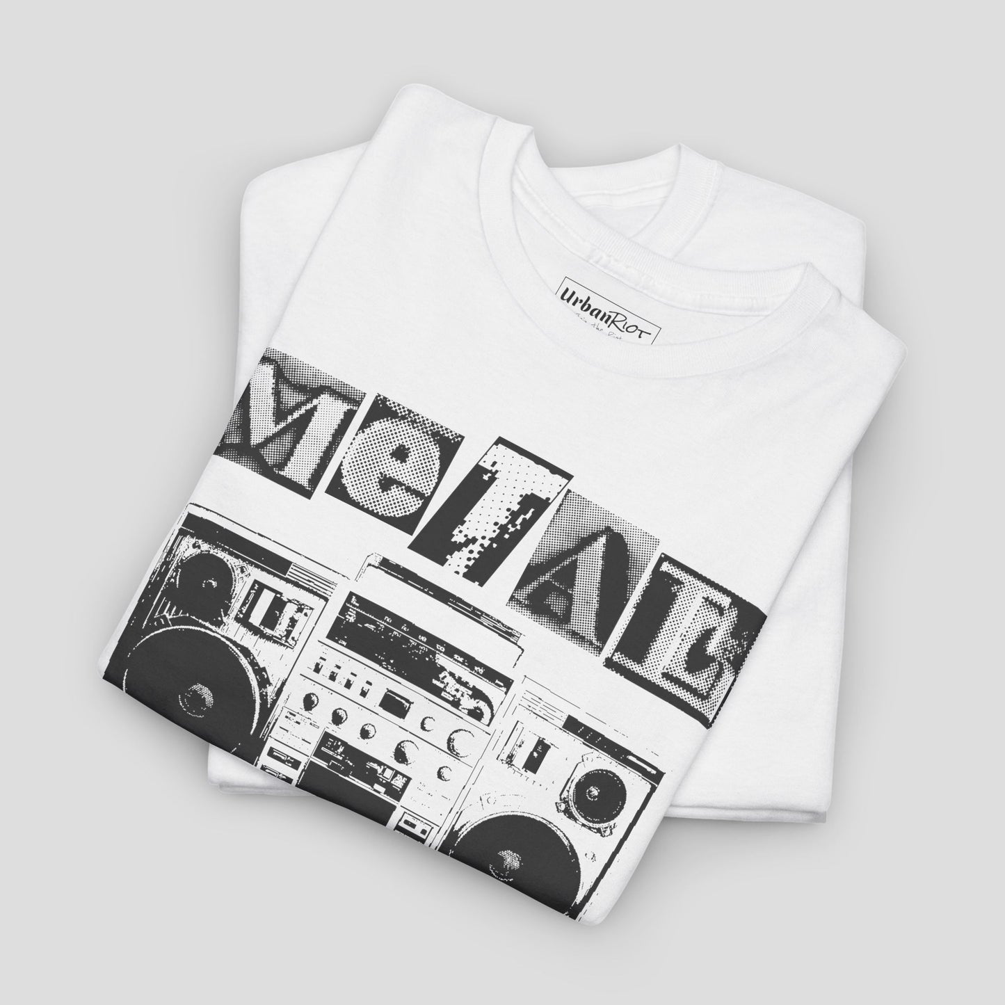 Graphic Tee - "Metal Will Never Die" Retro Boom Box Design