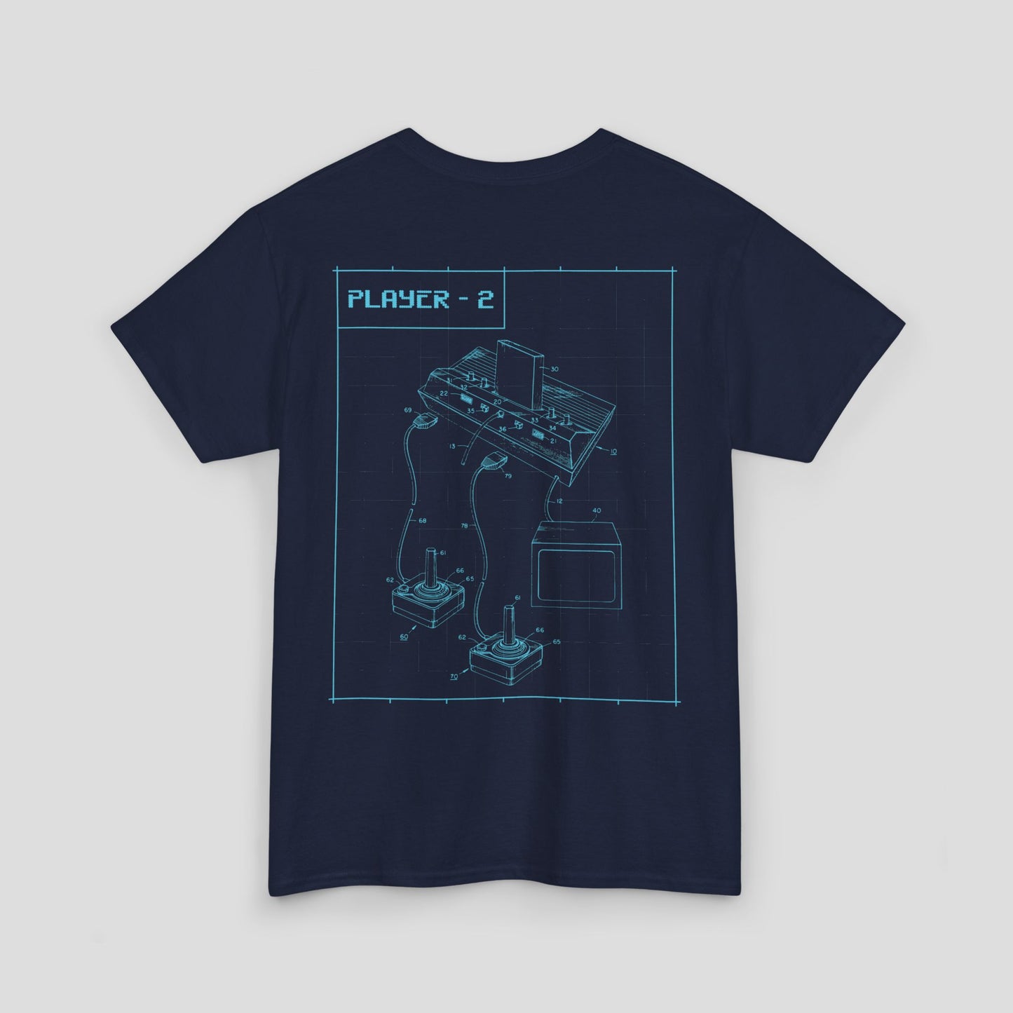 Graphic Tee - "Player-2" Retro Console Blueprint Design