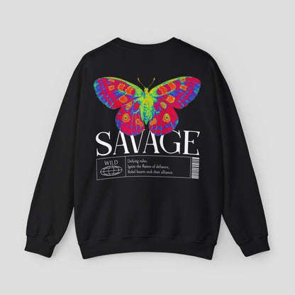 Graphic Sweatshirt - "Savage" Wild Butterfly Design