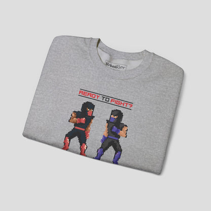 Graphic Sweatshirt - "Ready to Fight?" Retro 8-Bit Design